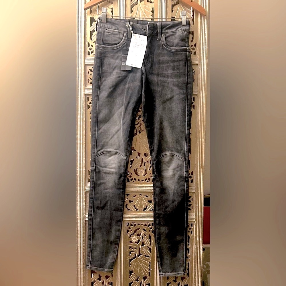 ❤️G Star Raw Jackpant Mid SKINNY JEANS NWT new Size 26 charcoal black grey pants